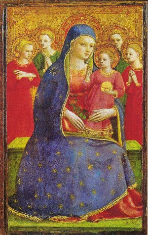 Virgin with the child and four angels